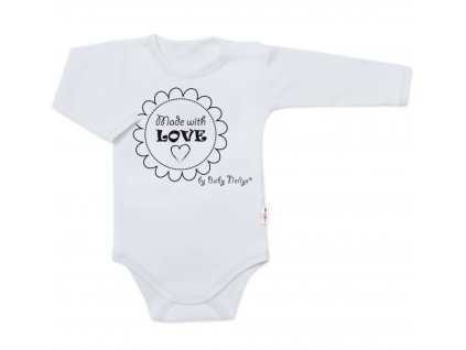Body dlouhý rukáv Made with love, Baby Nellys, šedé