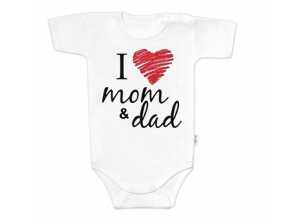 Body krátký rukáv Baby Nellys, I love mom & dad, unisex