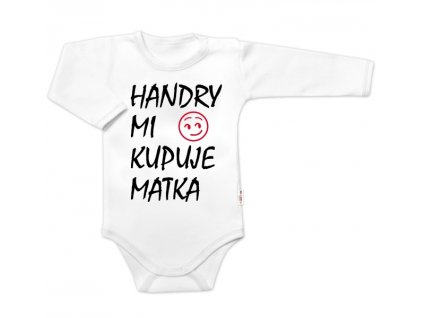 Body dlouhý rukáv Handry mi kupuje matka, Baby Nellys, bílé