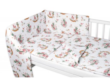 Mantinel s povlečením, bavlna, 3 D sada, Bunny Star, bílá, 120x90 cm