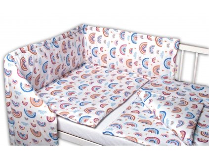 Mantinel s povlečením 3D - Duha, pastelová/bílá, 120x90cm