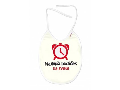 Nepromokavý bryndáček, 24 x 27 cm - Najlepší budíček na svete, Baby Nellys - smetanový