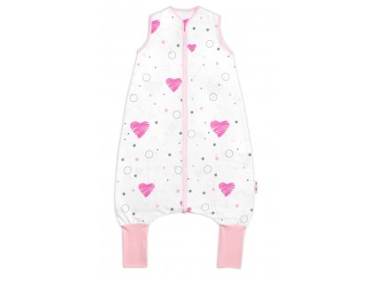 Letní spací vak s nohavičkami 90 cm Baby Nellys I love Girl, růžová/bílá