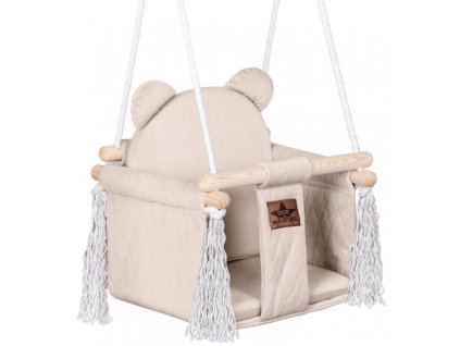 Stylová houpačka prošívaný Velvet, béžová