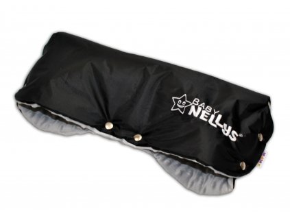 Rukávník ke kočárku Baby Nellys ® minky - sv. šedá/černý