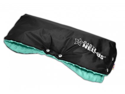 Rukávník ke kočárku Baby Nellys ® minky - máta/černý