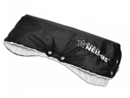 Rukávník ke kočárku Baby Nellys ® minky - bílá/černý