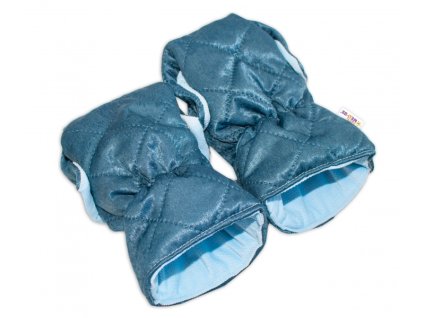 Rukávník ke kočárku Baby Nellys ®, prošívaný, Velvet - modrý