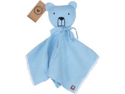 Mazlík, přítulníček pro miminka Z&Z, Medvídek s krajkou, modrý