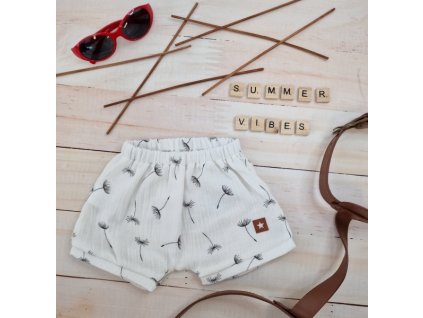Kojenecké kraťasy mušelín, Pampelišky Z&Z, smetanové