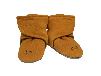 ESITO | Capáčky barefoot Warmkeeper Antique gold - okrová / 2 - délka stélky: 12 cm