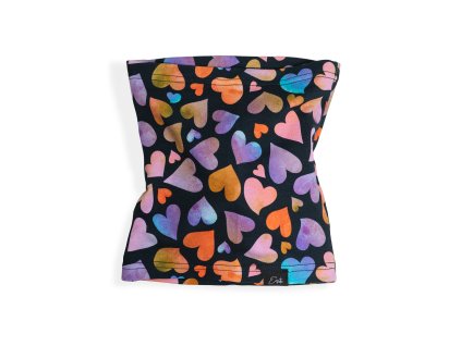 ESITO | Bavlněný nákrčník Barevná srdce - černá / 48