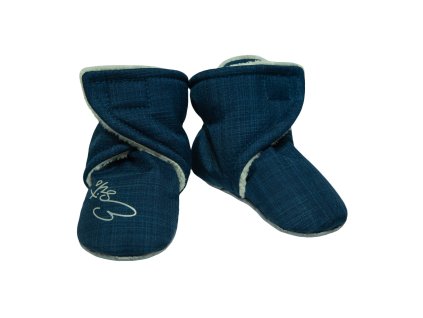 ESITO | Capáčky barefoot Softshell Lamb Navy blue - modrá / 2 - délka stélky: 12 cm