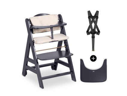 Hauck Beta+ B dřevěná židle, Dark Grey