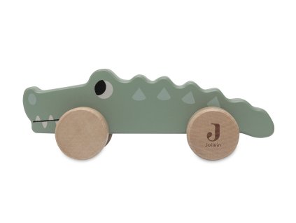 JOLLEIN Krokodýl na kolečkách dřevěný Jungle Jambo