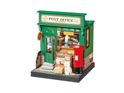 RoboTime 3D dřevěná skládačka Miniatura domečku Pošta