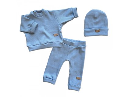 Žebrovaná rostoucí 3D sada, bavlna, Lovely One, modrá