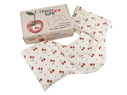 Ramenní nahřívací pás s třešňovými pecičkami, termofor - Cherry life, ecru
