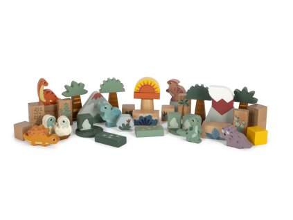 small foot Dřevěné kostky Dino