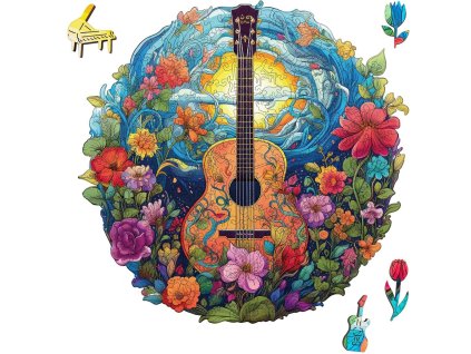 EscapeWelt Dřevěné puzzle Kytara 200 dílků