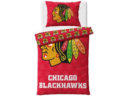 Hokejové povlečení NHL Chicago Blackhawks Shields Velikost: 140x200 + 70x90 cm