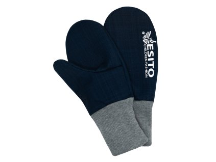 ESITO | Zimní palcové rukavice softshell s beránkem Lamb Navy Blue - navy blue / 2 - 3 roky