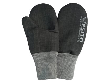 ESITO | Zimní palcové rukavice softshell s beránkem Lamb Grey - grey / 3 - 5 let