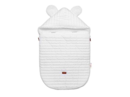 Prošívaný fusák 2v1 s kapucí a luna podšívkou Made with Love, bílý