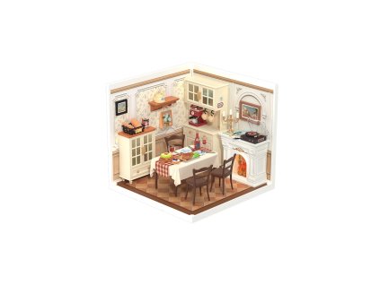 RoboTime 3D dřevěná skládačka Miniatura domečku Útulná jídelna