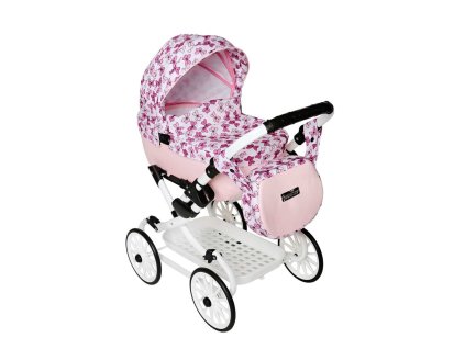 Kočárek pro panenky růžový Jasmine Kids V3 Fialka