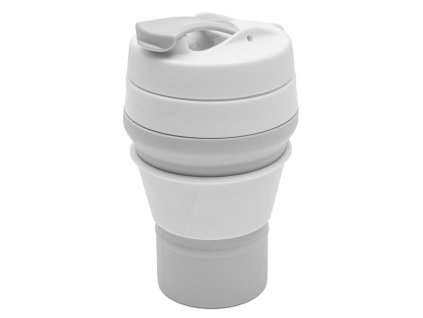 Silikonový skládací hrnek 350 ml 2v1 New Baby šedý