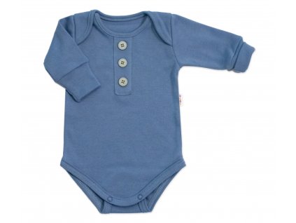 Rostoucí body NATURE, dlouhý rukáv s knoflíčky, bavlna, jeans