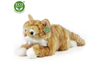Rappa Plyšová mourovatá kočka hnědá 40 cm ECO-FRIENDLY