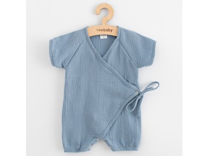 Kojenecký letní mušelínový overal New Baby blue (Barva Modrá, Velikost 62)
