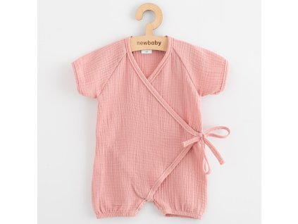 Kojenecký letní mušelínový overal New Baby pink (Barva Růžová, Velikost 62)