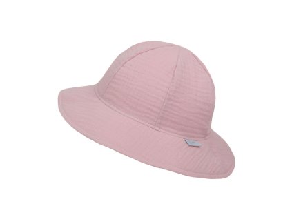 ESITO Dívčí klobouk mušelín Powder pink - pudrová / XXS (Barva pudrová)