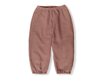 ESITO Dětské mušelínové kalhoty Luca Brown - hnědá / 80 (Barva hnědá)