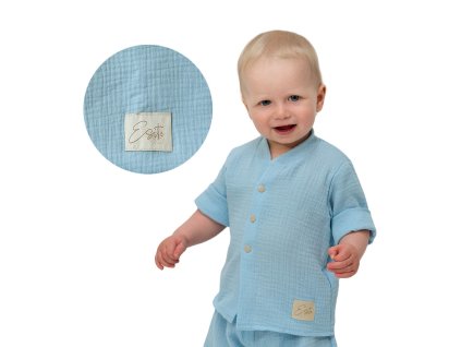 ESITO Dětská mušelínová košile Luca Blue - modrá / 98 (Barva modrá)