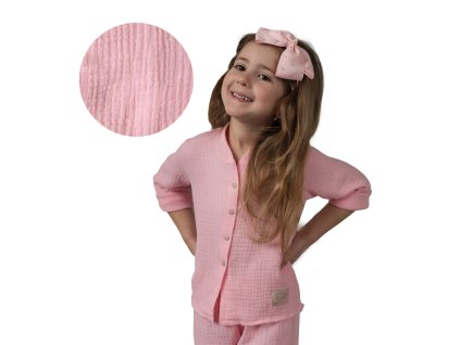 ESITO Dětská mušelínová košile Luca Pink - růžová / 74 (Barva růžová)