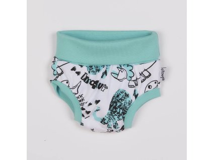 Kojenecké bavlněné kraťasy-bloomers Nicol Dinosaur vel.3-6m (Barva Tyrkysová, Velikost 3- 6 m)