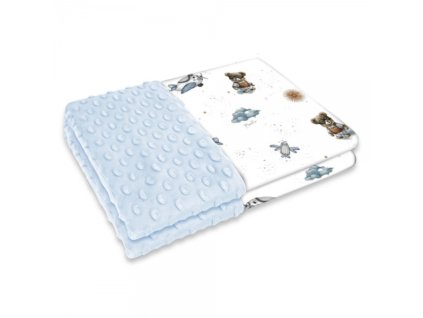 149844 290866 oboustranna deka bavlna minky 100 x 75 cm meda pilot bila modra