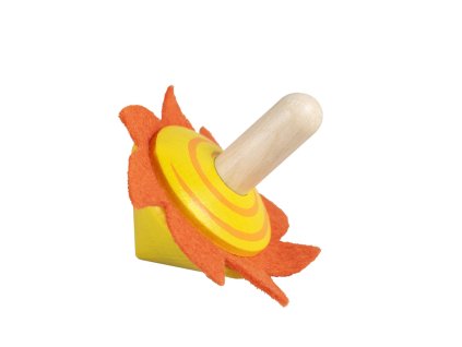 Detoa Dřevěná káča s plstí Sluníčko