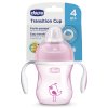 CHICCO Hrneček učící Transition s držadly 200 ml růžový 4m+