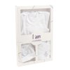 4-dílná kojenecká soupravička do porodnice New Baby I AM bílá