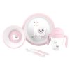 Interbaby INTERBABY | Jídelní set LAMA +6M - růžový