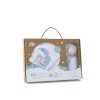 Interbaby INTERBABY | SET - OSUŠKA froté 100x100 Medvídek spí + PŘÍTULKA - modrá