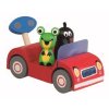 Detoa Dřevěné auto růžové - Krtek na výletě