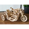 Ugears 3D dřevěné mechanické puzzle UGR-10 Motorka (scrambler) s vozíkem