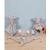 Doudou Dárková sada - Plyšová myška s dečkou z BIO bavlny 22 cm