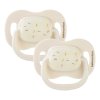 BEBECONFORT Šidítko silikonové symetrické svíticí 2ks 6m+ Sand
